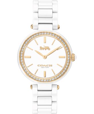 coach white ceramic watch