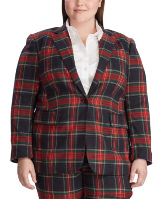 Lauren Ralph Lauren Plus Size Tartan Print Blazer Macy s