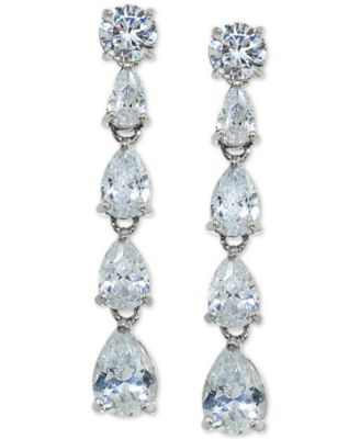 sterling silver cubic zirconia drop earrings