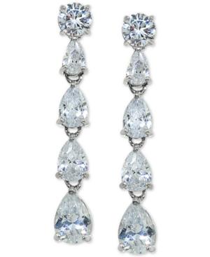 Giani Bernini Cubic Zirconia Drop Earrings In Sterling Silver, Created For Macy's In Sterling Silver
