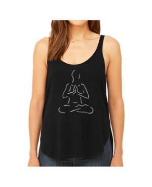 image of La Pop Art Women-s Premium Word Art Flowy Tank Top- Popular Yoga Poses