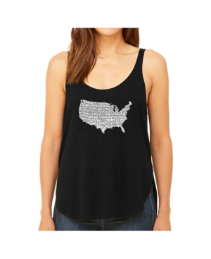 image of La Pop Art Women-s Premium Word Art Flowy Tank Top- The Star Spangled Banner