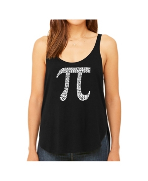 image of La Pop Art Women-s Premium Word Art Flowy Tank Top- The First 100 Digits Of Pi