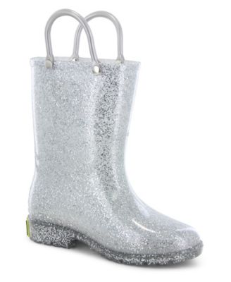 clear glitter rain boots