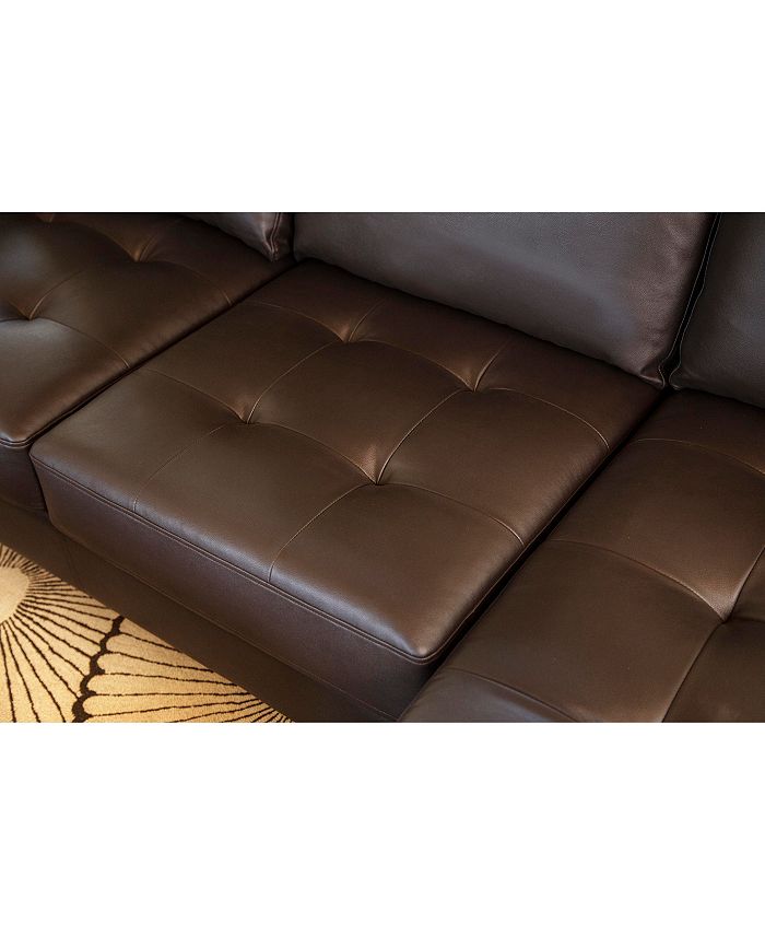 Abbyson Living Houston Tufted Leather Sectional & Ottoman Set Macy's