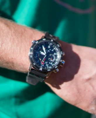 Eco-Drive Men's Promaster Altichron Black Rubber Strap Watch 46mm