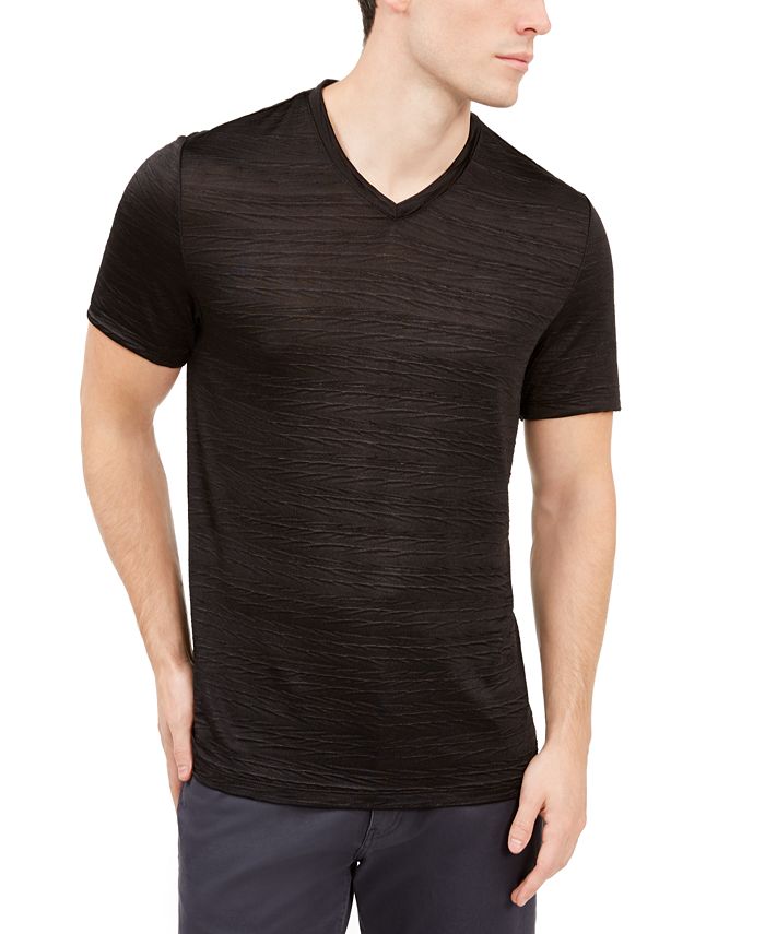 Alfani Men's Crinkle Textured V-Neck T-Shirt, Created for Macy's - Macy's