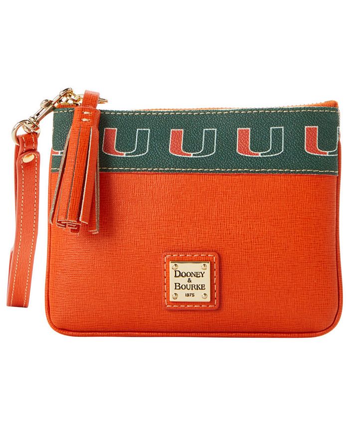 Dooney Bourke Miami Hurricanes Saffiano Stadium Zip Wristlet