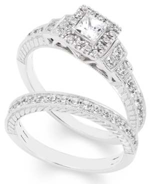 Certified Diamond (1 ct tw) Bridal Set in 14k White Gold