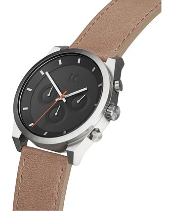 MVMT Men s Chronograph Element Graphite Sand Leather Strap Watch