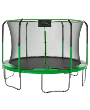 Upperbounce Skytric 11' Trampoline With Top Ring Enclosure System-green In Black