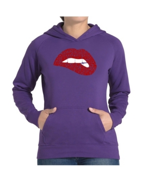 La Pop Art Women's Word Art Hooded Sweatshirt -Savage Lips