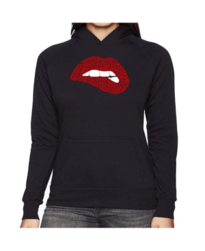 La Pop Art Women's Word Art Hooded Sweatshirt -Savage Lips
