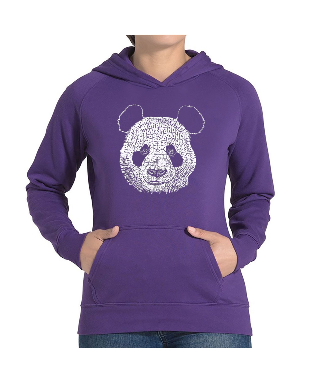La Pop Art Women's Word Art Hooded Sweatshirt -Panda