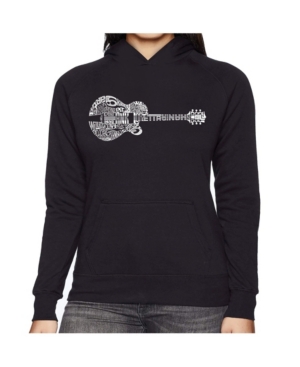 image of La Pop Art Women-s Word Art Hooded Sweatshirt - Country Guitar