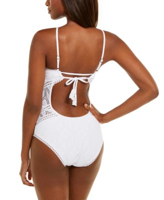 becca swimwear white crochet