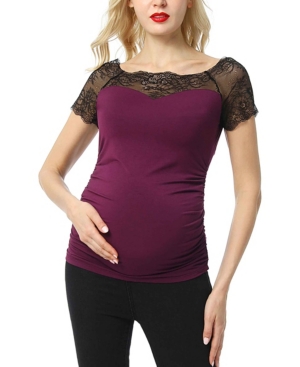 image of Kimi + Kai Valerie Lace Maternity Top