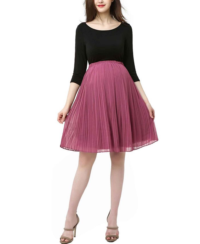 kimi + kai Marie Maternity Colorblock Pleat Skirt Dress - Macy's