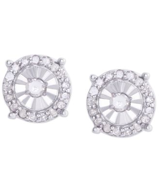 Diamond 1/4 ct. t.w. Round Miracle Plate Stud Earrings in Sterling Silver
