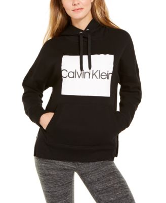 calvin klein performance logo fleece hoodie