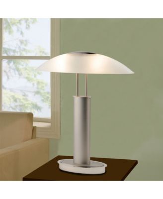 Avalon Modern 2-Tone Table Lamp with Oval Canoe-Shaped Frosted Glass Shade and 3-Way Touch Switch