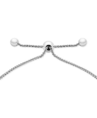 Diamond Sideways Cross Bolo Bracelet (1/6 ct. t.w.) in 14k White Gold, Created for Macy's