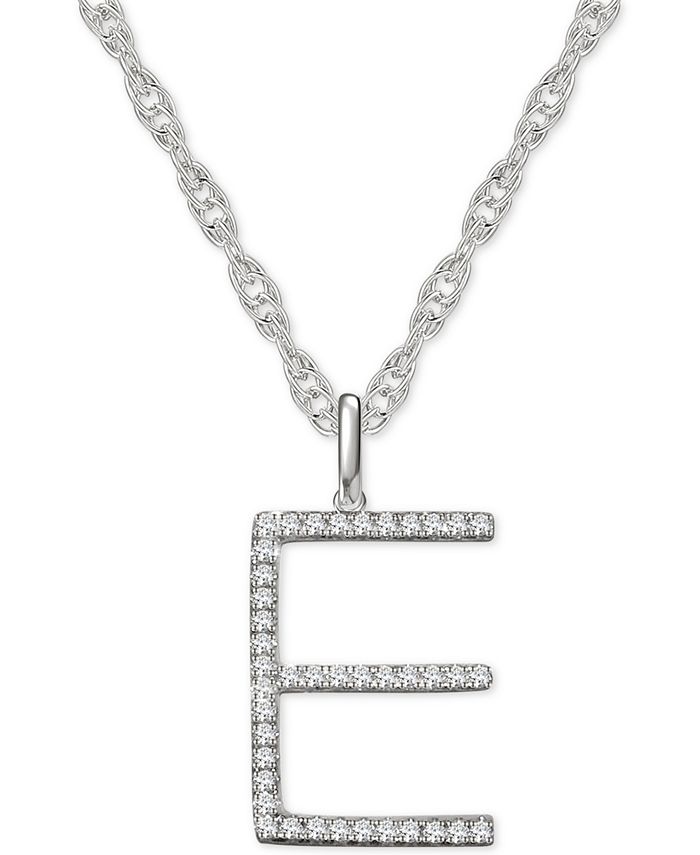 Macy S Diamond Initial 18 Pendant Necklace 1 6 To 1 3 Ct T W In 14k White Gold Reviews Necklaces Jewelry Watches Macy S