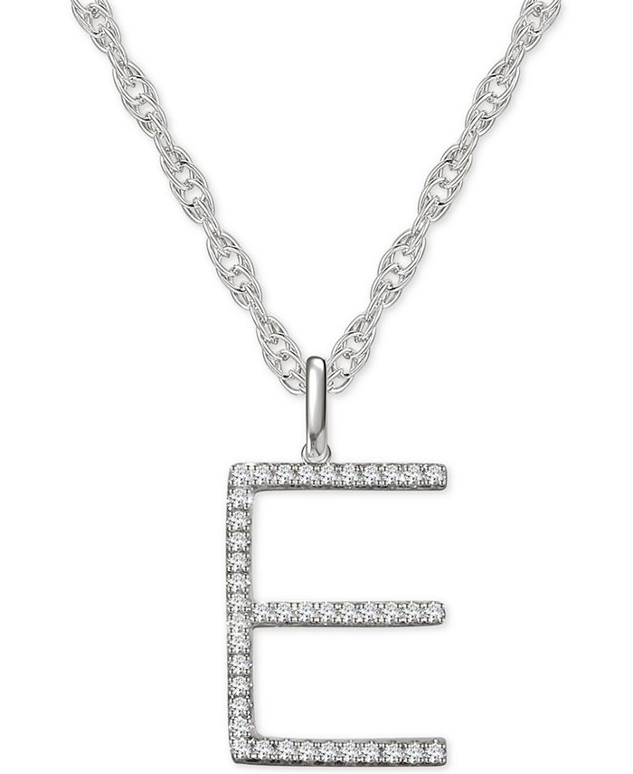 Monogram Necklace 14K White Gold 18