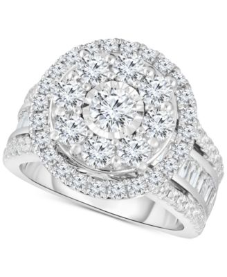 Diamond Halo Cluster Engagement Ring (1 ct. t.w.) in 10k White Gold