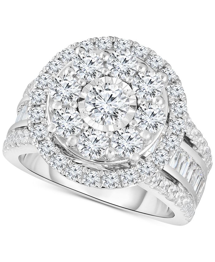 TruMiracle Diamond Cluster Bridal Collection in 10k White Gold - Macy's