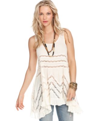 Free People - Sleeveless Printed Trapeze Dress