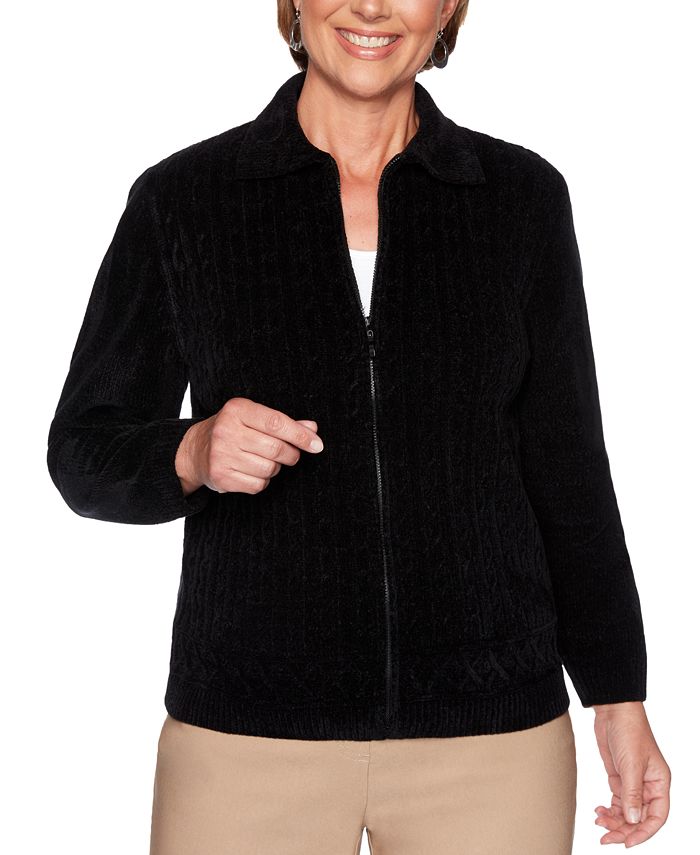 Alfred dunner discount chenille cardigan sweater
