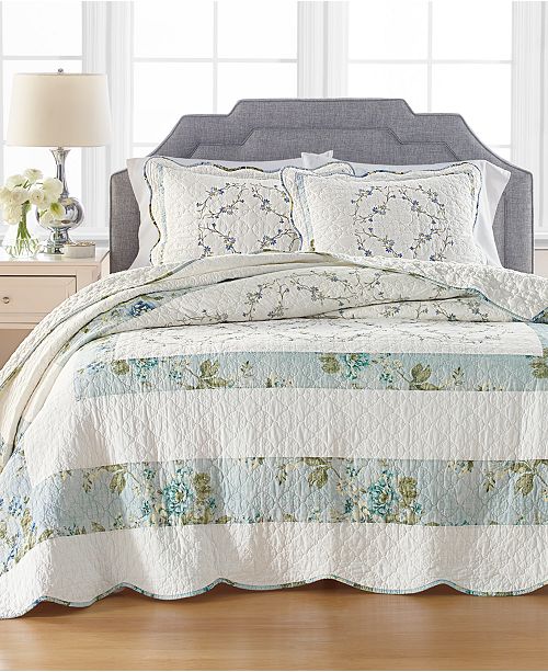 Martha Stewart Collection Quilted Embroidered Floral Twin