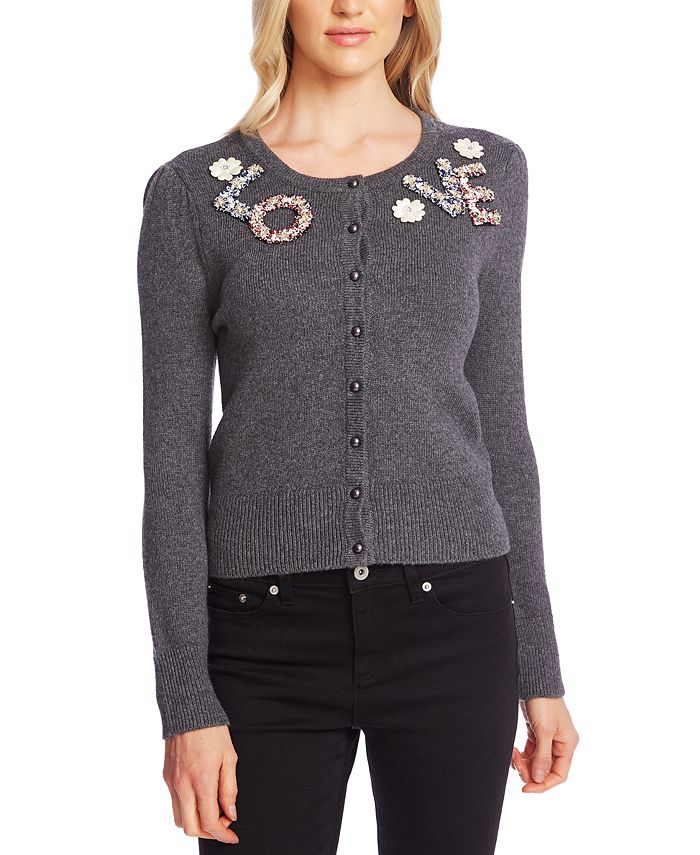 CeCe Embellished Graphic Sweater - Macy's