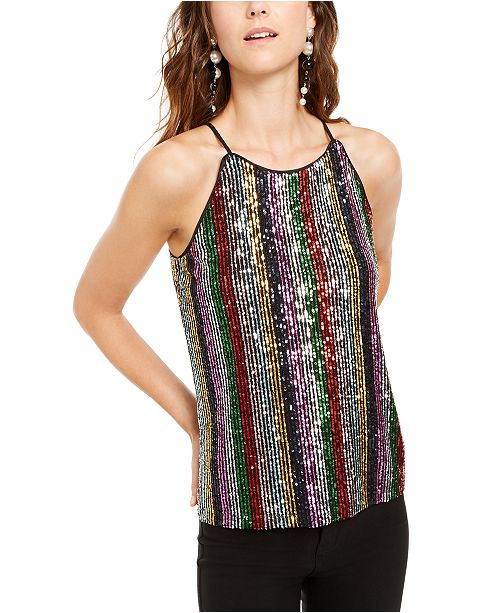 Inc International Concepts Inc Sequinned Striped Top Created For