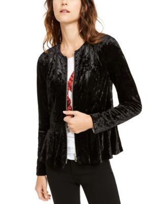 INC Petite Crushed Velvet Peplum Jacket Created For Macy s Macy s