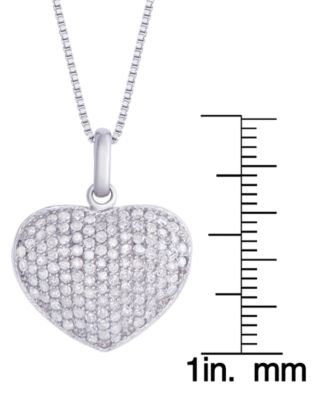Diamond 5/8 ct. t.w. Heart Locket Pendant Necklace in Sterling Silver