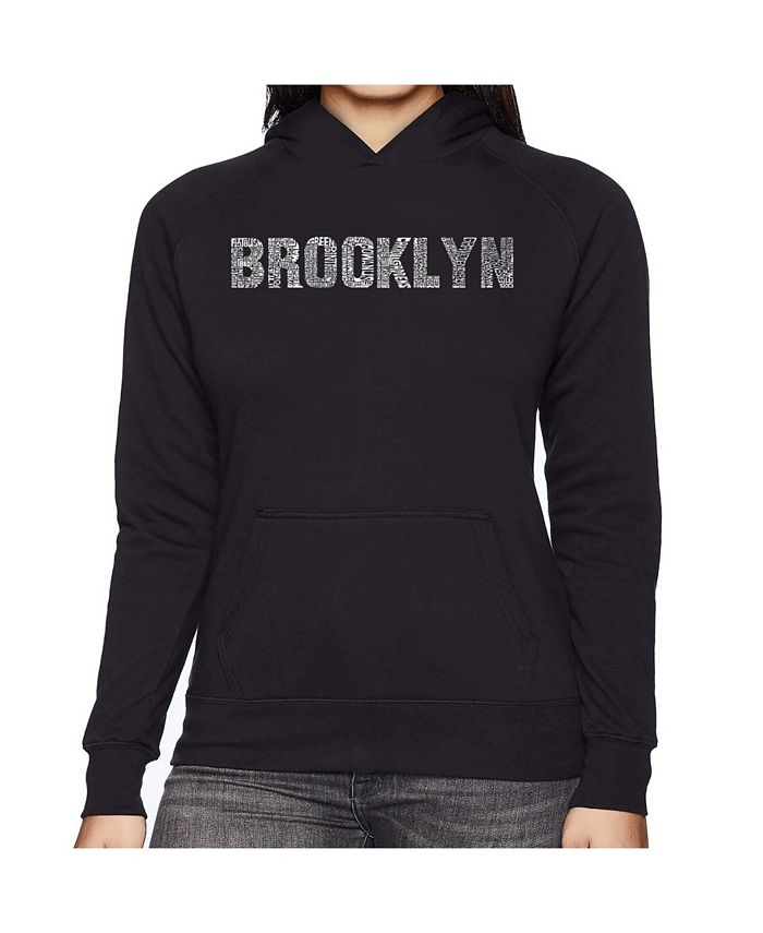 LA Pop Art Women's Word Art Hooded Sweatshirt -Brooklyn Neighborhoods ...