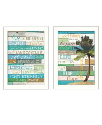 Live in the Present Collection By Marla Rae, Printed Wall Art, Ready to hang, White Frame, 10" x 14"