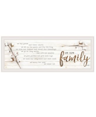 We are Family by Marla Rae, Ready to hang Framed print, White Frame, 39" x 15"