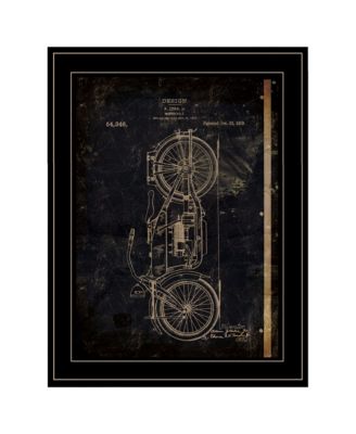 Motor Bike Patent I by Cloverfield Co, Ready to hang Framed Print, Black Frame, 15" x 19"