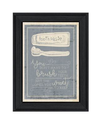 Brush Teeth by Misty Michelle, Ready to hang Framed Print, Black Frame, 15" x 19"