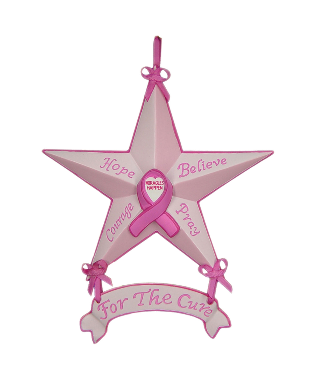 Trendy Decor 4u Breast Cancer Awareness Star Ornaments 6-pack By , Ready To Hang, 5" X 5.75" In Multi