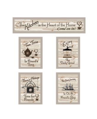 Kitchen Friendship Collection II 5-Piece Vignette by Millwork Engineering, Sand Frame, 32" x 10"