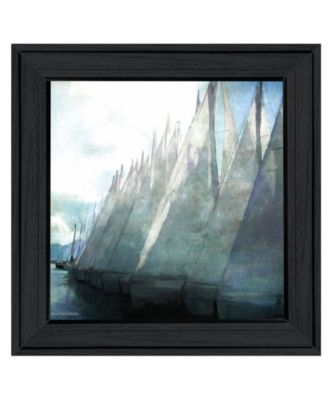 Sailboat Marina I by Bluebird Barn Group, Ready to hang Framed Print, Black Frame, 15" x 15"