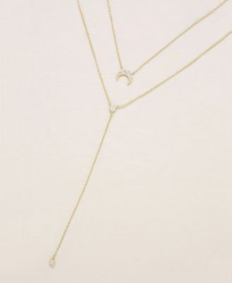 Dainty Layered Crescent Moon Necklace Set