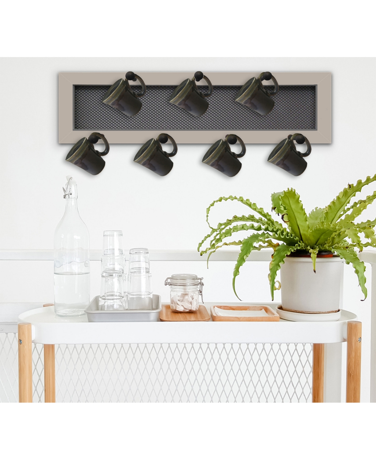 Trendy Decor 4U 7-Peg Mug Rack by Millwork Engineering, Sand Frame,
