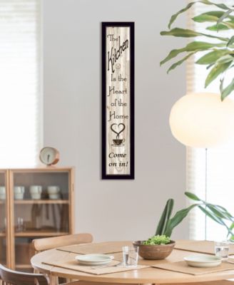 Kitchen Is The Heart of The Home by Millwork Engineering, Ready to hang Framed Print, Black Frame, 7" x 32"
