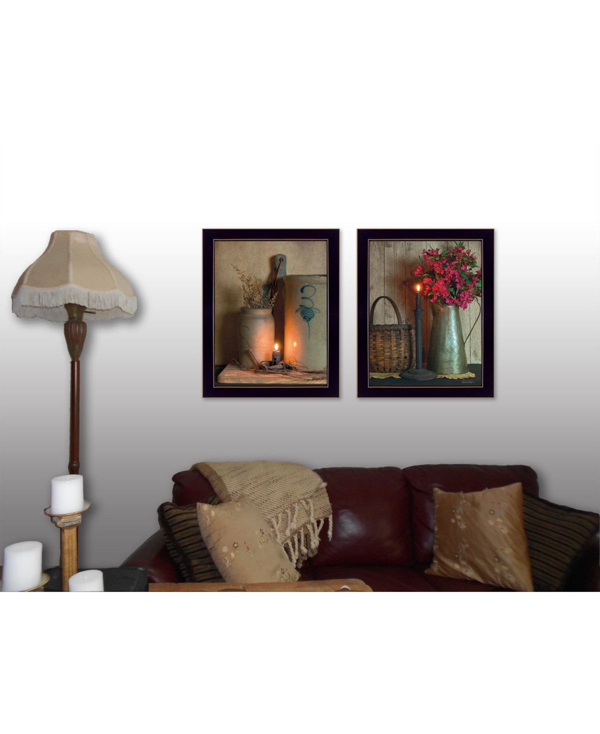 Trendy Decor 4U Country Candlelight Collection By Susan Boyer, Printed Wall Art, Ready to hang, Black Frame,