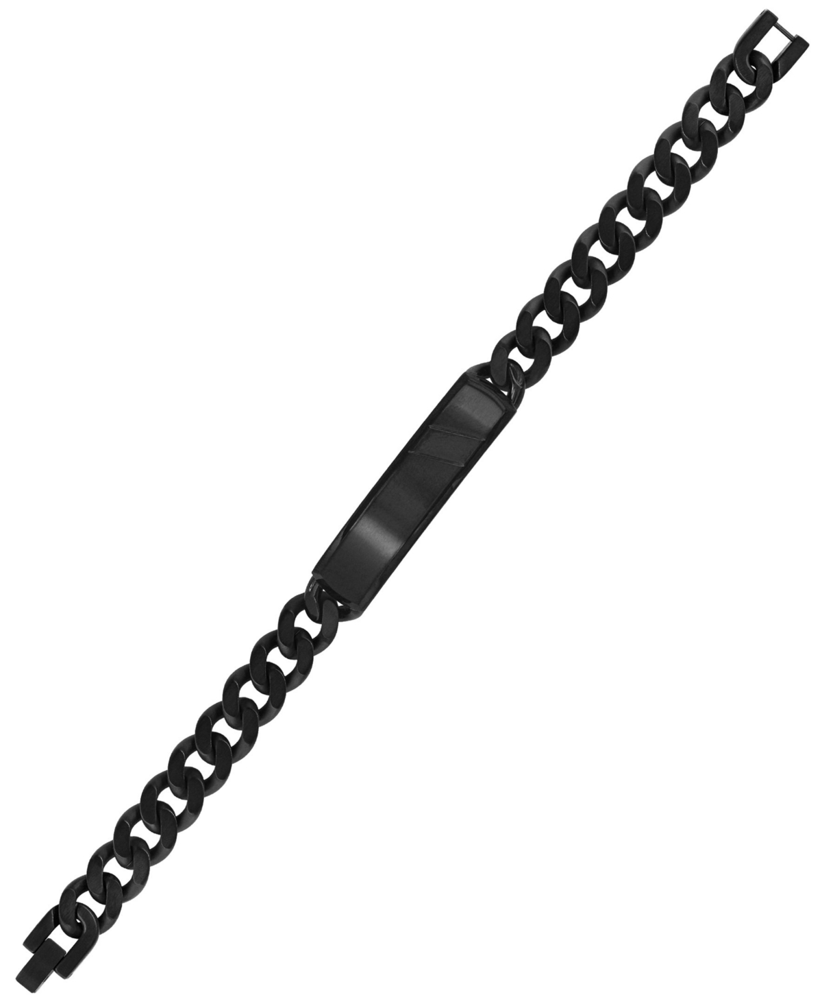 Sutton Stainless Steel Curb Link Chain Id Bracelet - Black